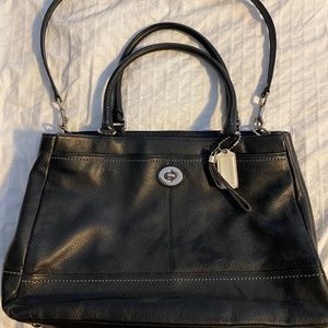 COACH black leather work bag